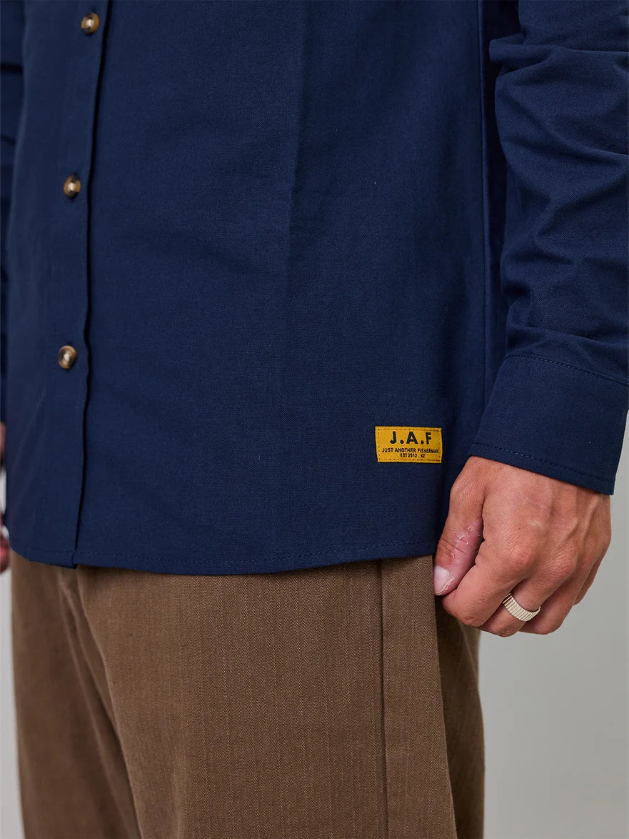 JUAT ANOTHER FISHERMAN - ANCHORAGE SHIRT - NAVY