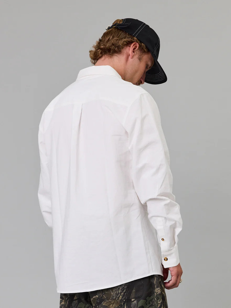 JUST ANOTHER FISHERMAN - ANCHORAGE SHIRT - WHITE