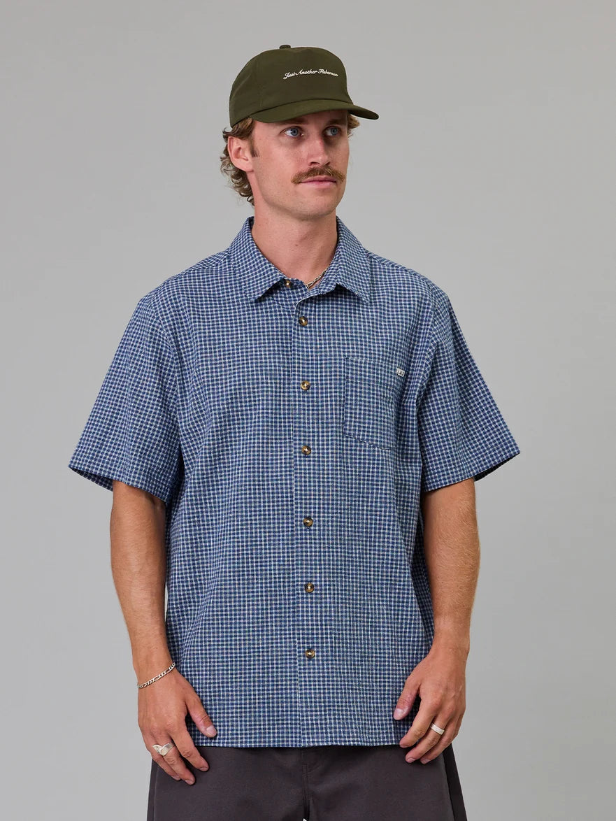 JUST ANOTHER FISHERMAN - BALLAST SHORT SLEEVE SHIRT - BLUE CHECK
