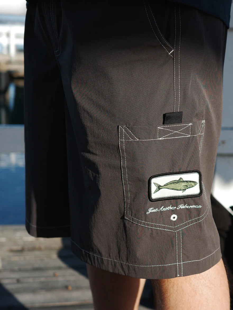 JUST ANOTHER FISHERMAN - KAHAWAI BOARDSHORTS - CHARCOAL