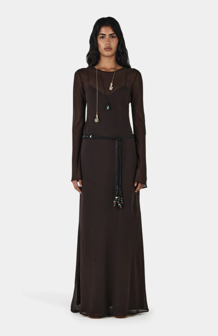 Hansen & Gretel - Anouk Silk Maxi Dress - Chocolate