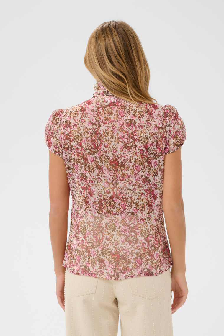 SAINT TROPEZ - LIJIA CRINKLE SHIRT - BALLERINA BRUSHED BLOOM