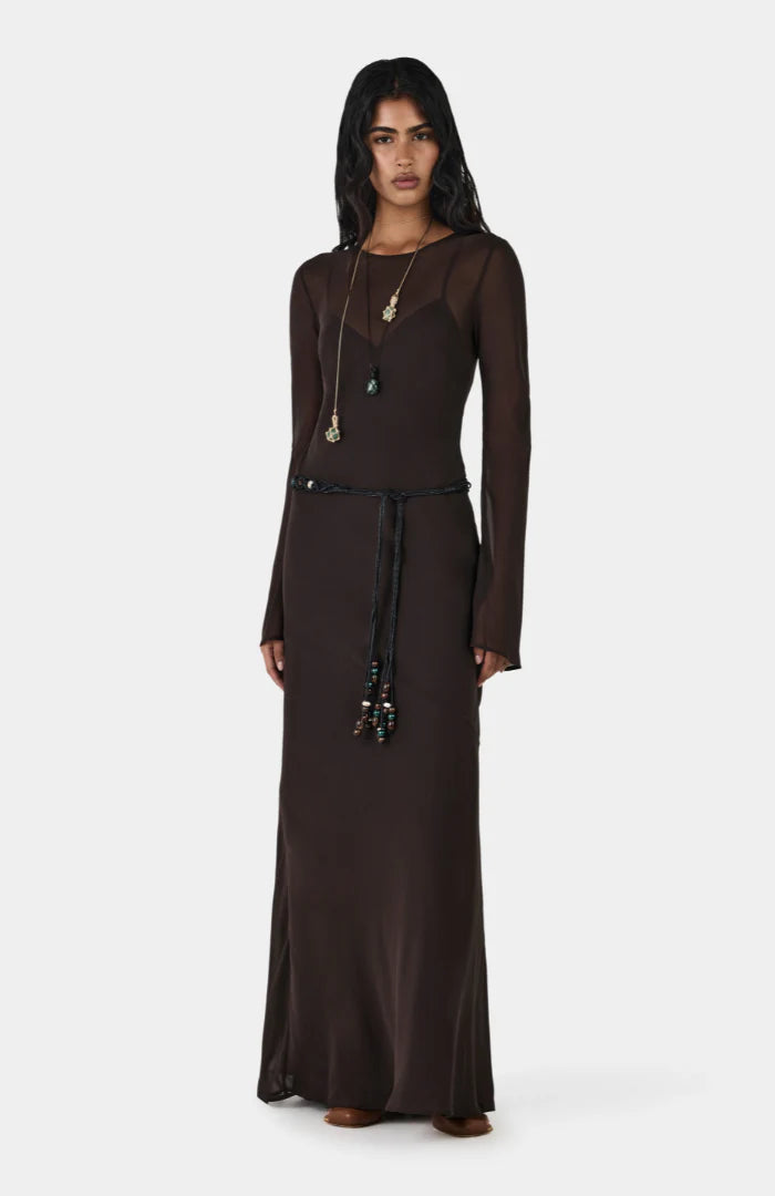 Hansen & Gretel - Anouk Silk Maxi Dress - Chocolate