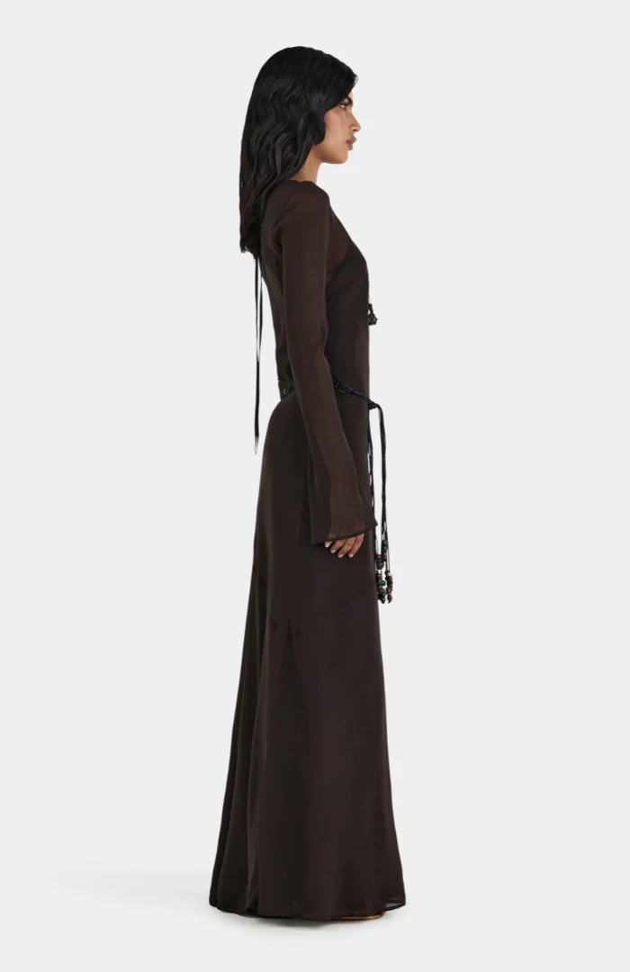 Hansen & Gretel - Anouk Silk Maxi Dress - Chocolate