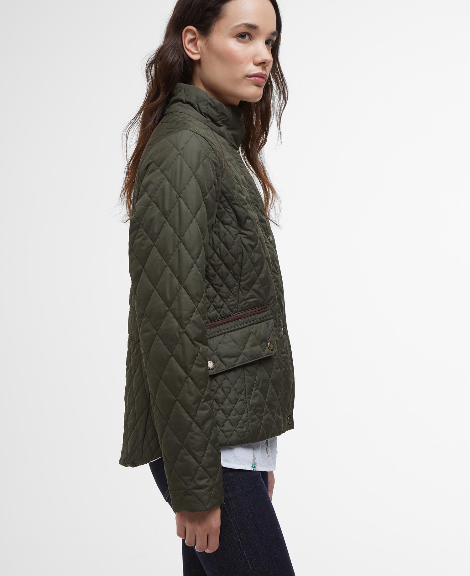 Barbour - Crawford Cavalry Quilted Jacket - Olive/Ancient Tartan