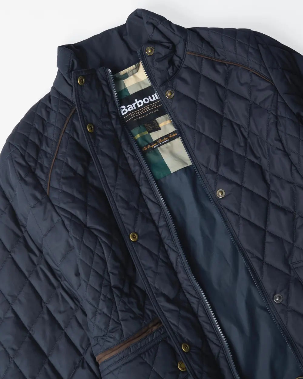 Barbour - Crawford Cavalry Quilted Jacket - Dark Navy/Ancient Tartan