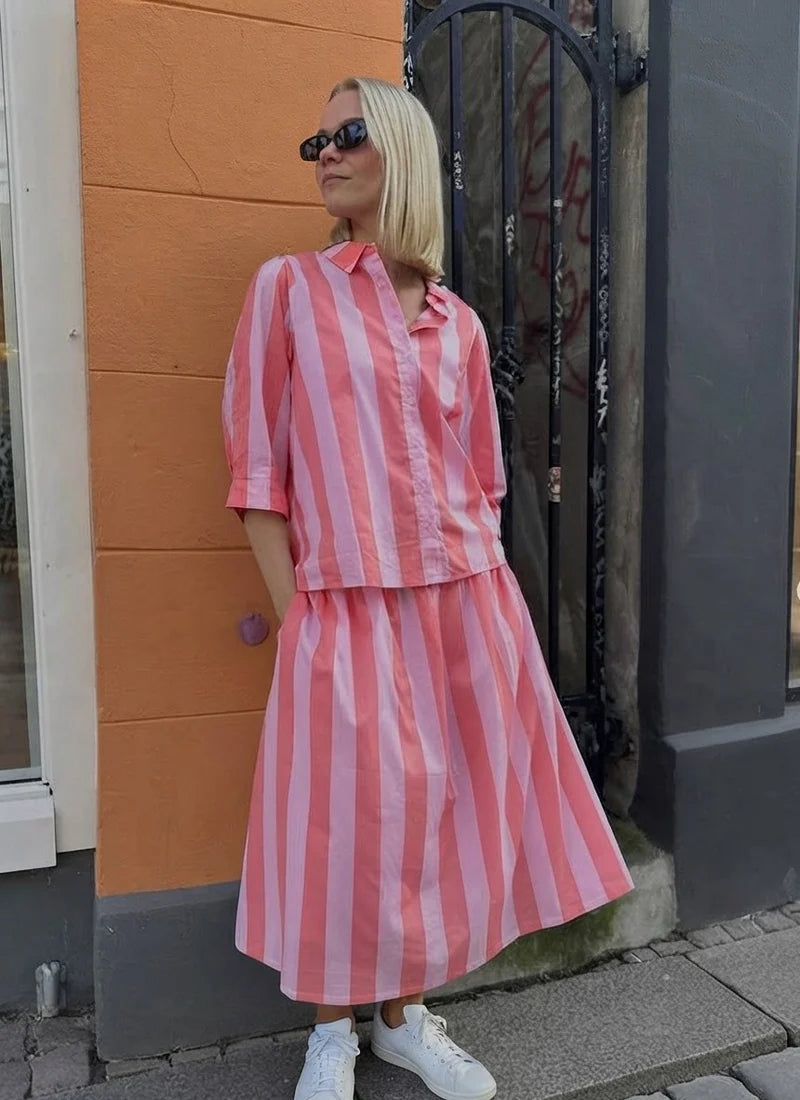 LOLLYS LAUNDRY - AKANE MIDI SKIRT - LIGHT PINK