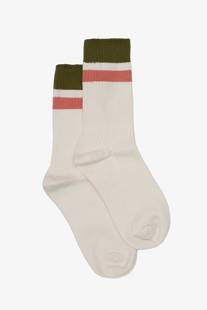 Antler - Varsity Sock - Rouge & Moss