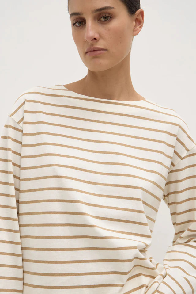 Assembly Label - Bonne Long Sleeve Tee - Tan/Antique White