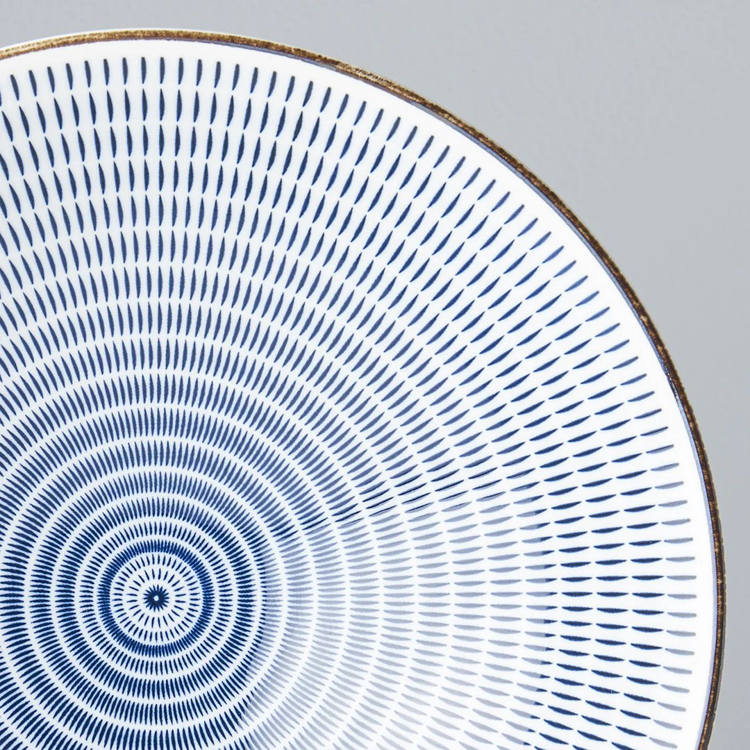 Naibu - Blue & White Lines Bowl