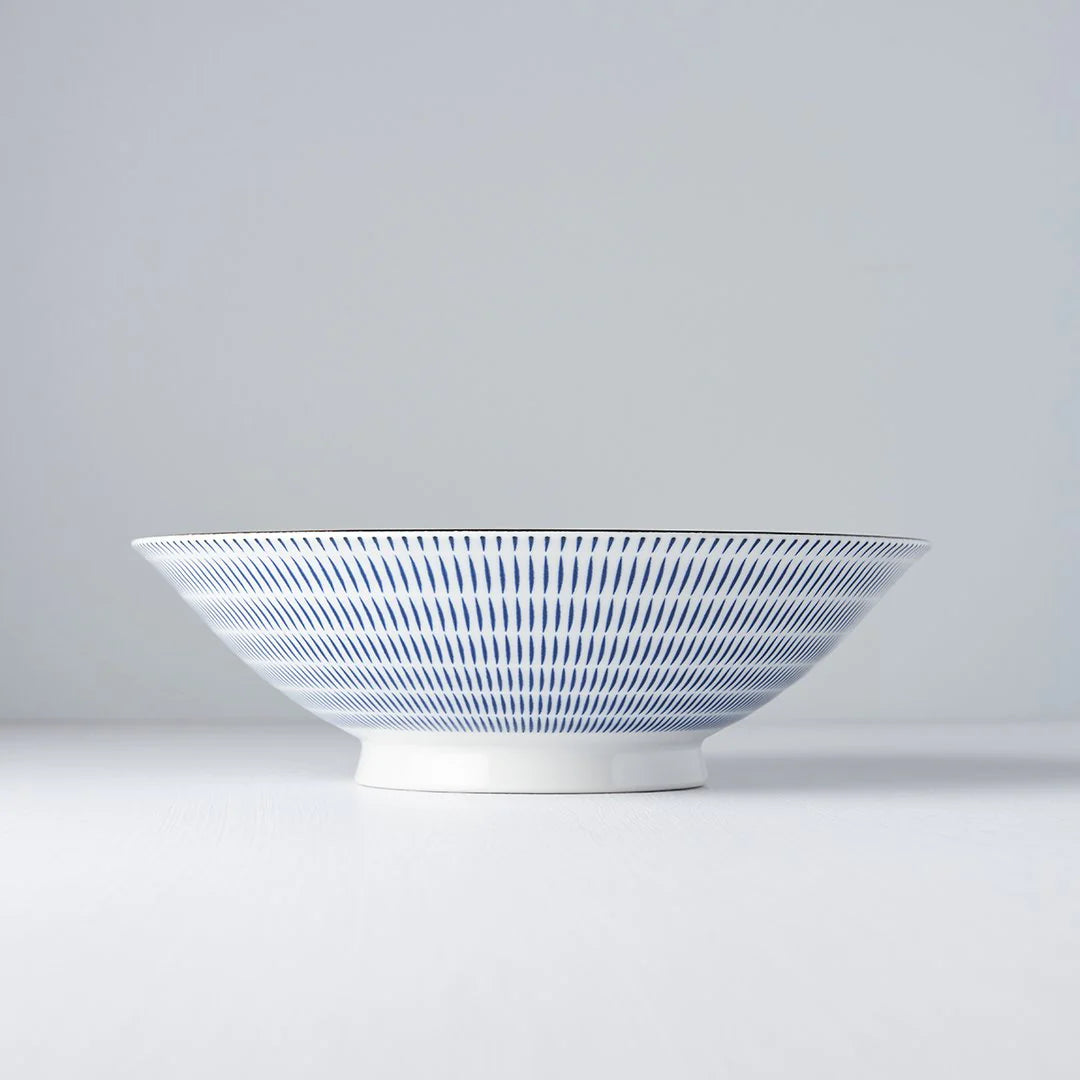Naibu - Blue & White Lines Bowl