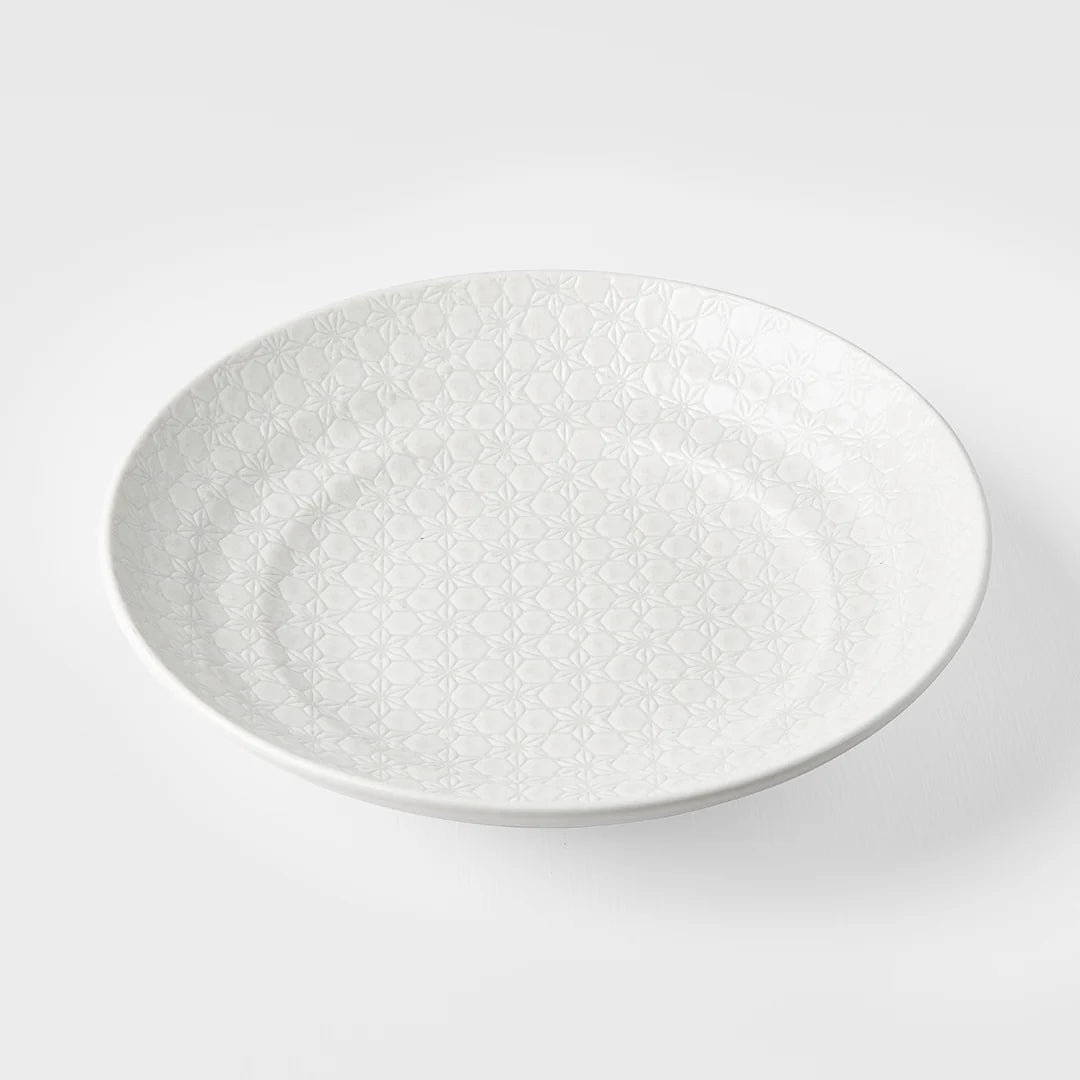 NAIBU - WHITE STAR FLAT SERVING BOWL