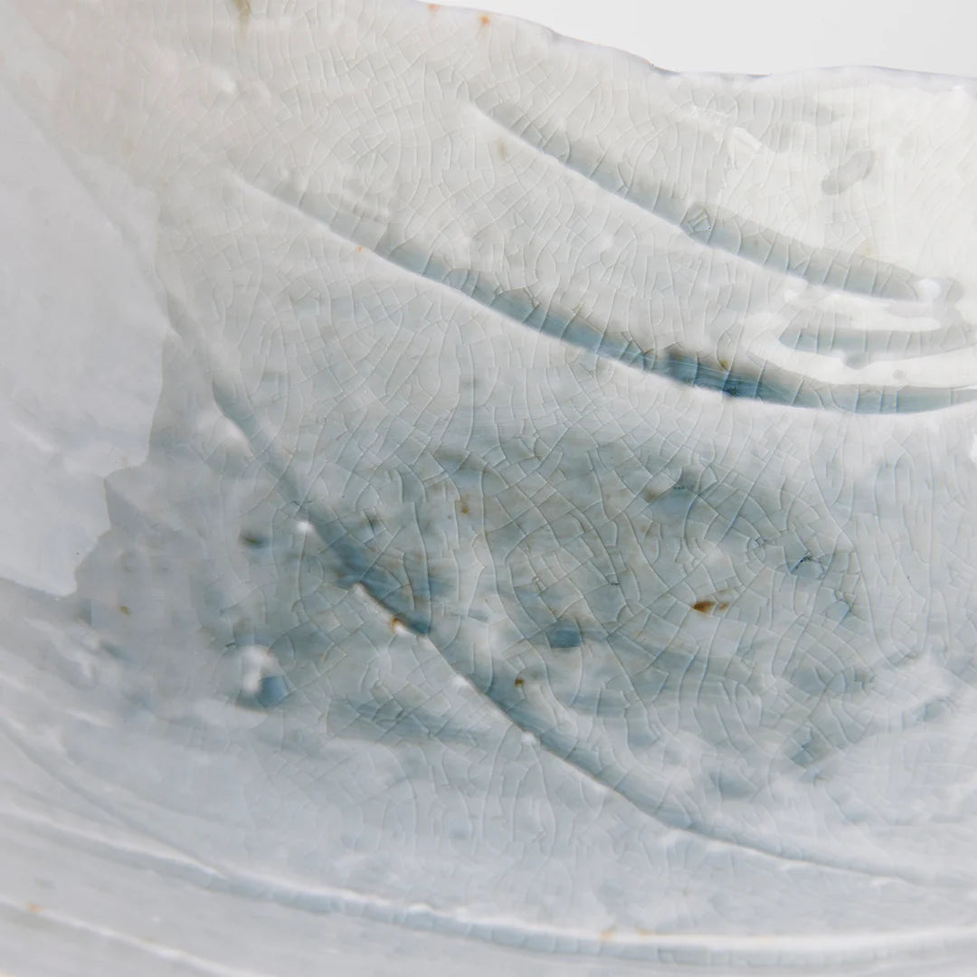Naibu - Pale Grey Organic Faceted Bowl