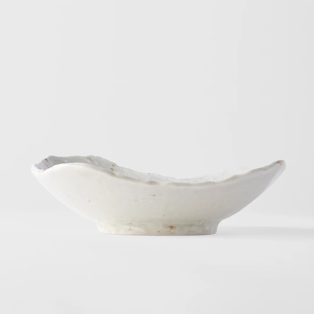 Naibu - Pale Grey Organic Faceted Bowl
