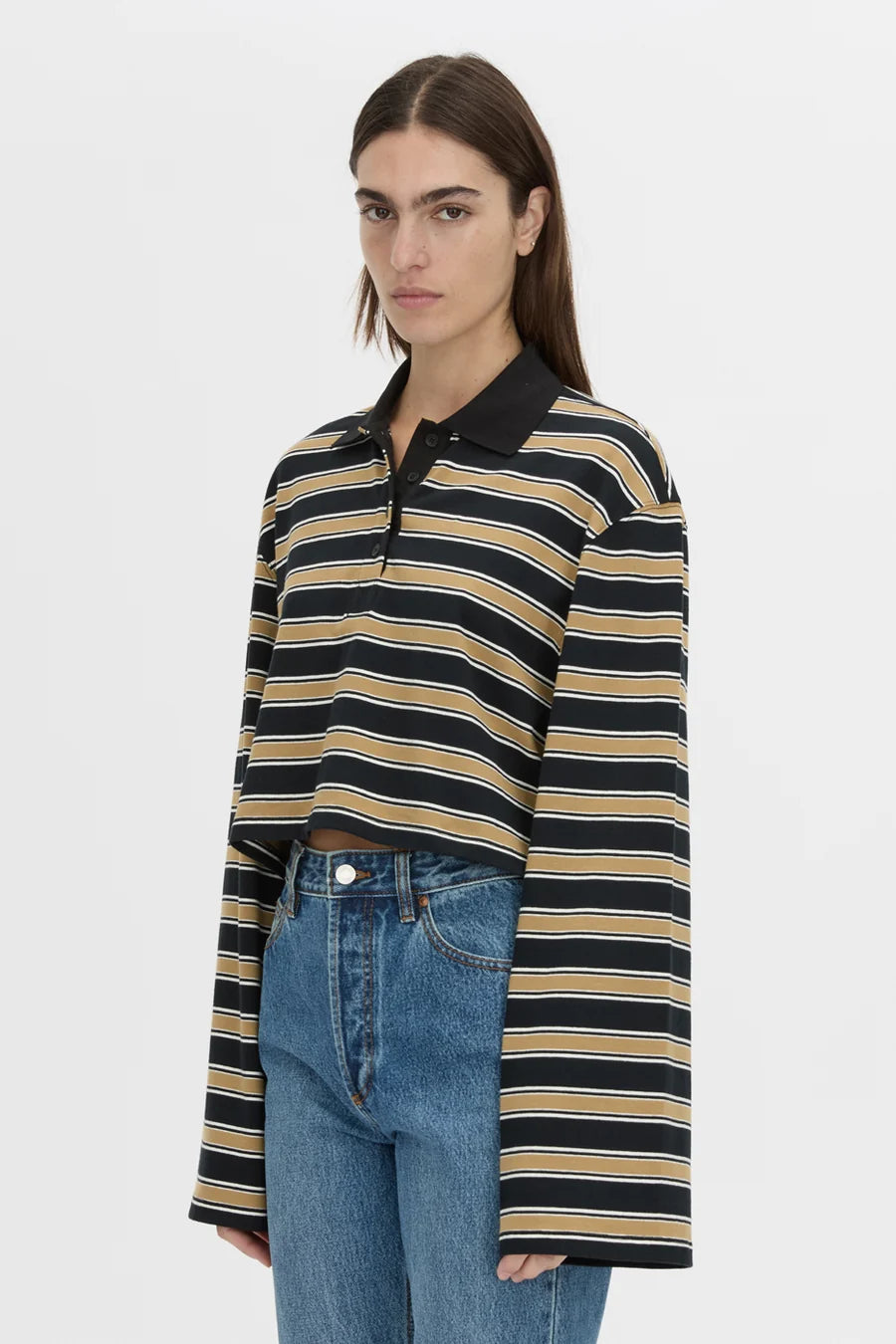 Camilla and Marc - Liat Stripe Crop Polo Top