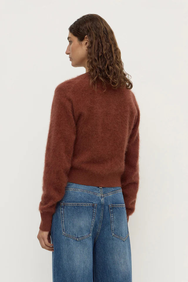 Assembly Label - Carina Merino Wool Long Sleeve Cardigan - Burnt Amber