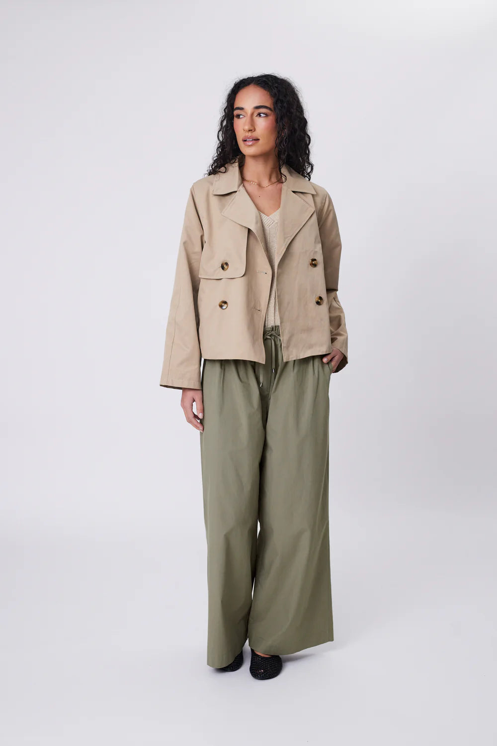 Marlow - Cascade Wide Leg Pant - Laurel