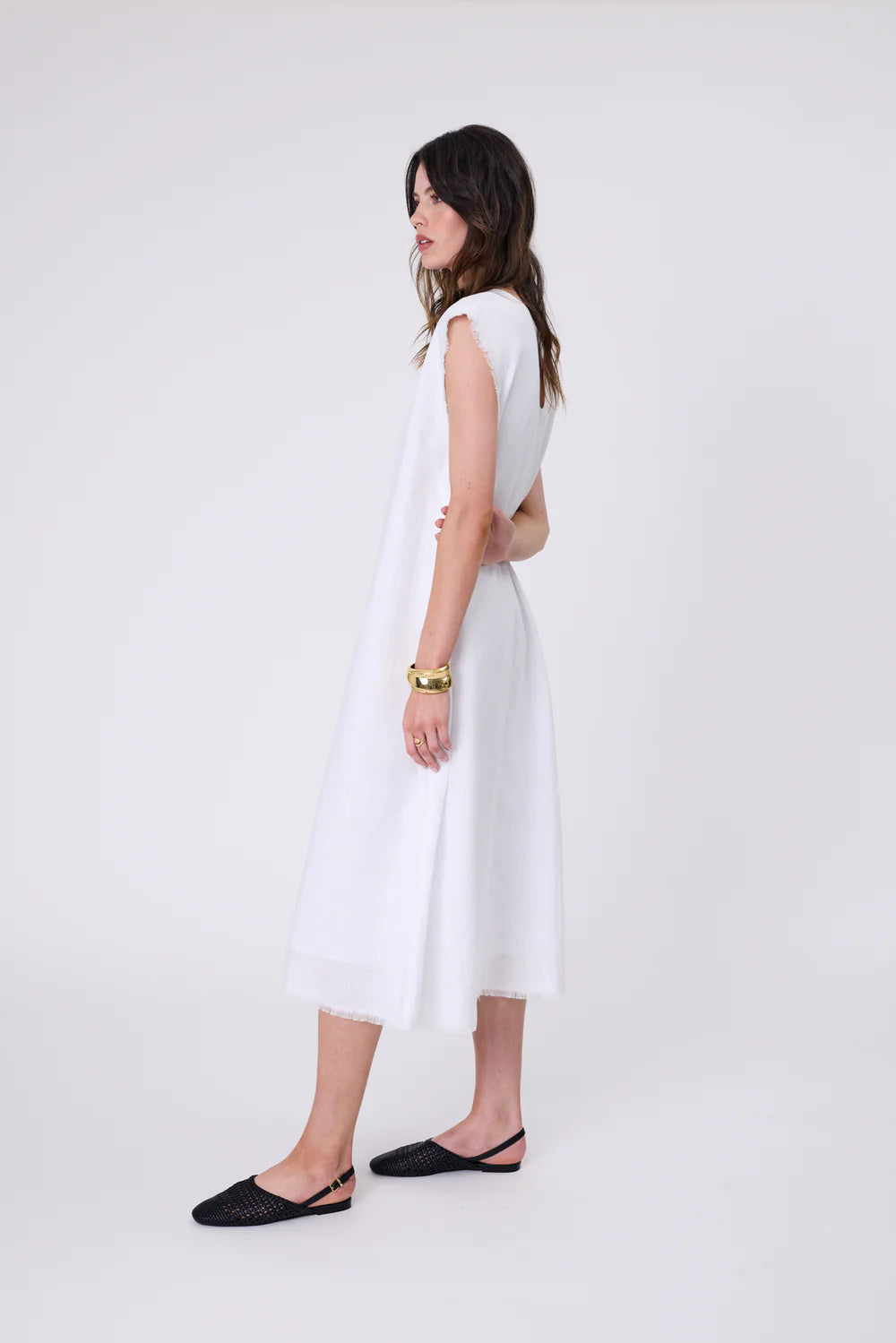 Marlow - Costa Lenin Dress - White