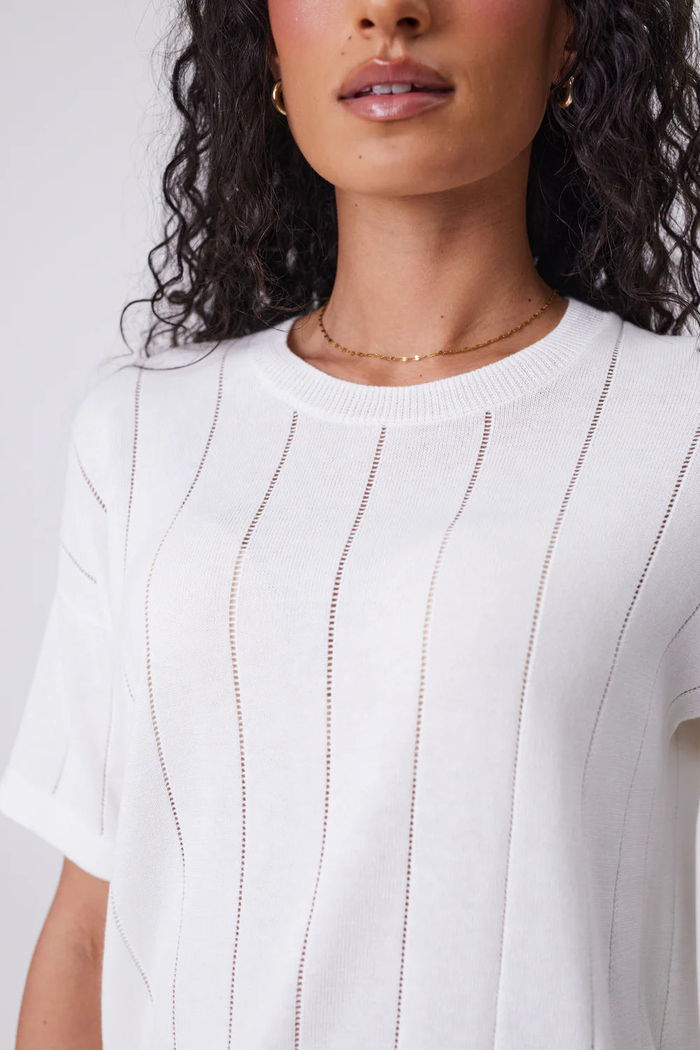 Marlow - Ember Knit Tee - Chalk