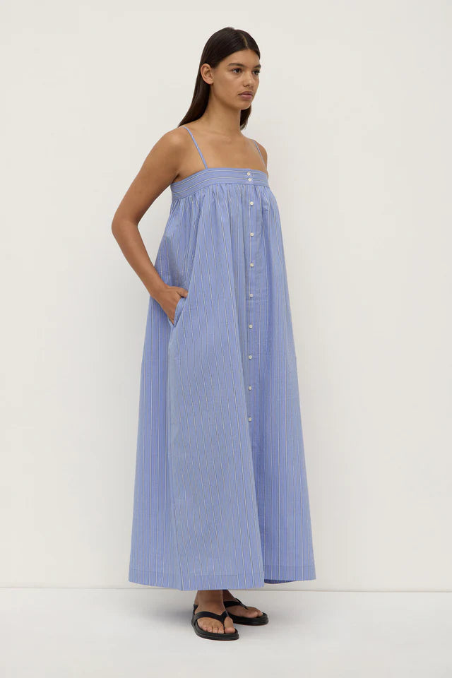 Assembly Label - Erina Stripe Maxi Dress - Blue/White Stripe