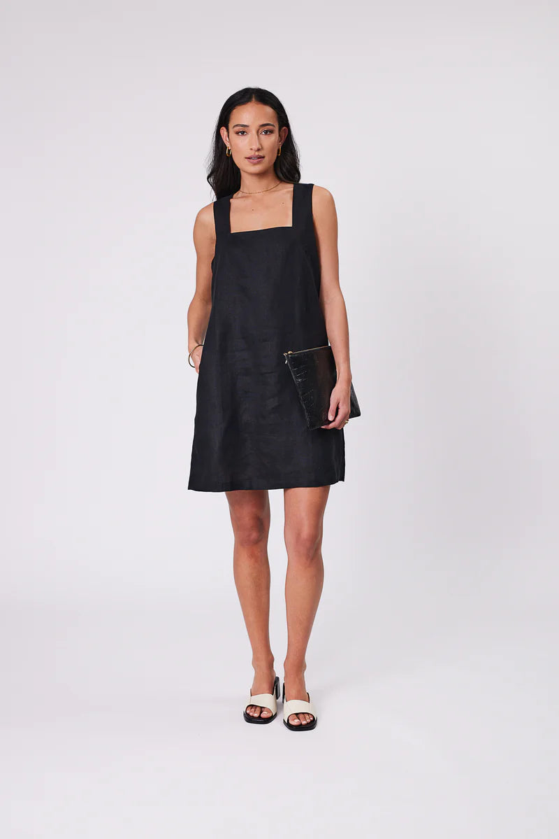 Marlow - Iris Square Neck Dress - Black