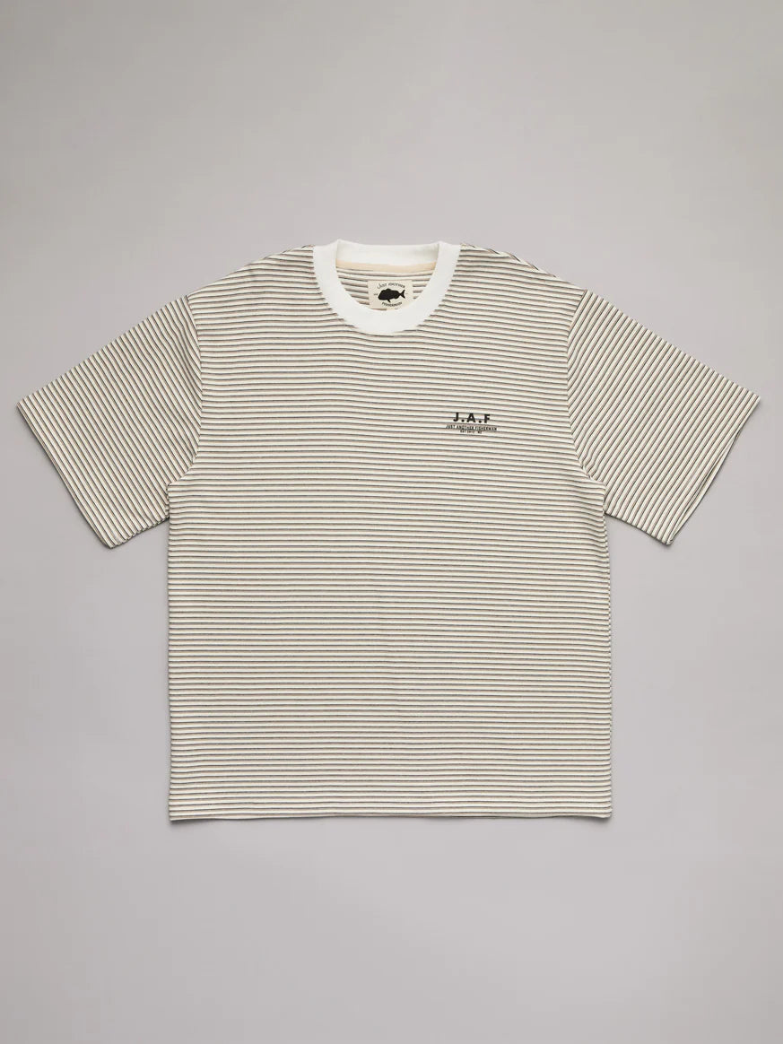 Just Another Fisherman - J.A.F Heavy Shore Tee - Off White Stripe