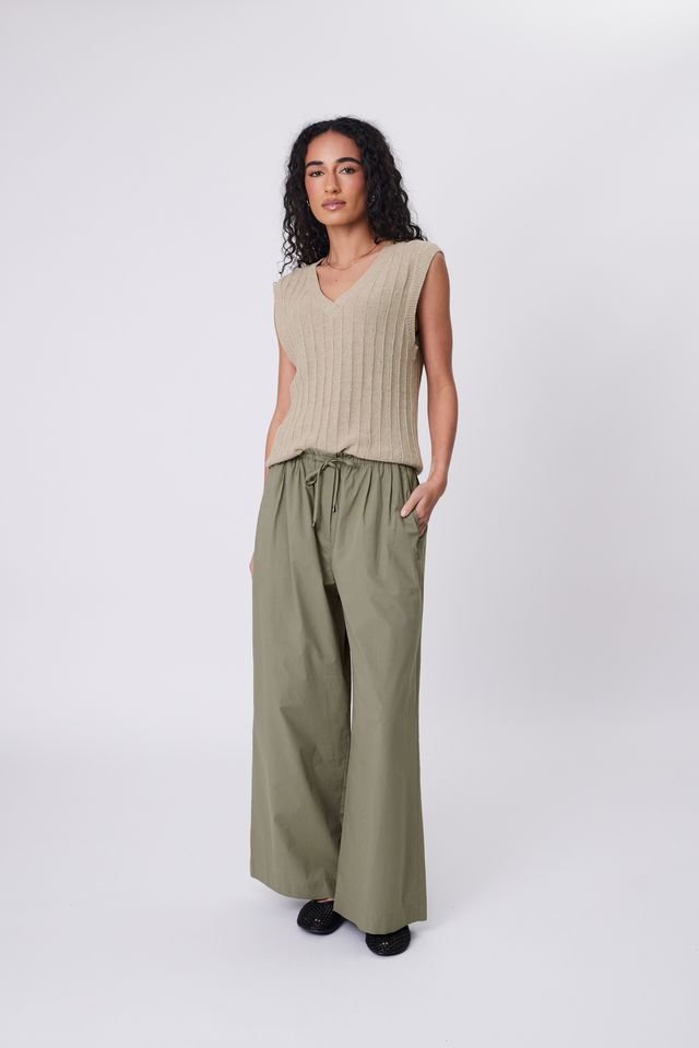 Marlow - Cascade Wide Leg Pant - Laurel