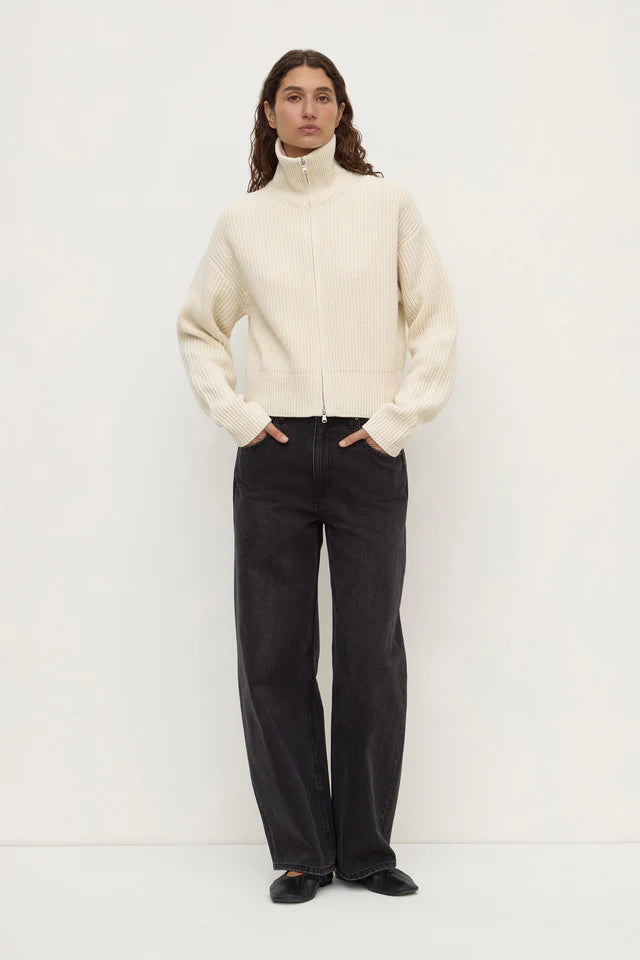 Assembly Label - Kaia Wool Zip Sweater - Antique White