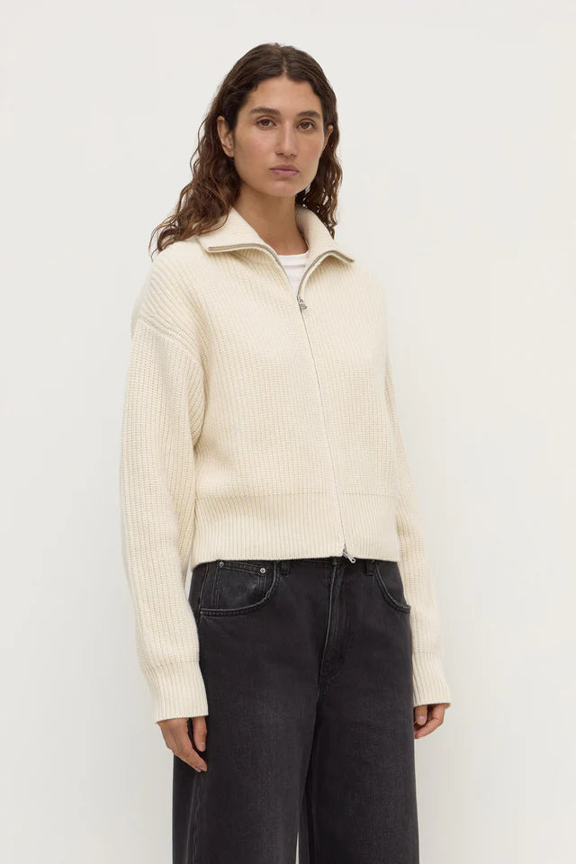 Assembly Label - Kaia Wool Zip Sweater - Antique White