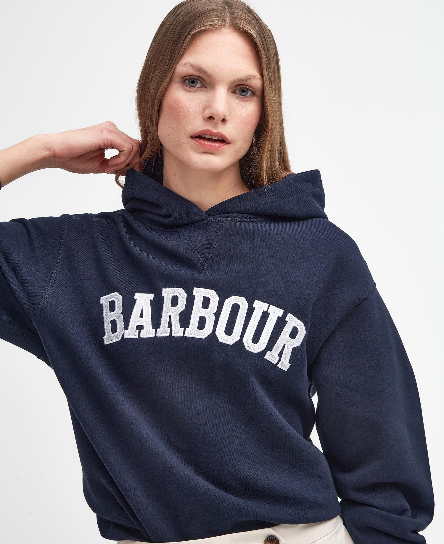 Barbour - Northumberlan Hoodie - Navy/White