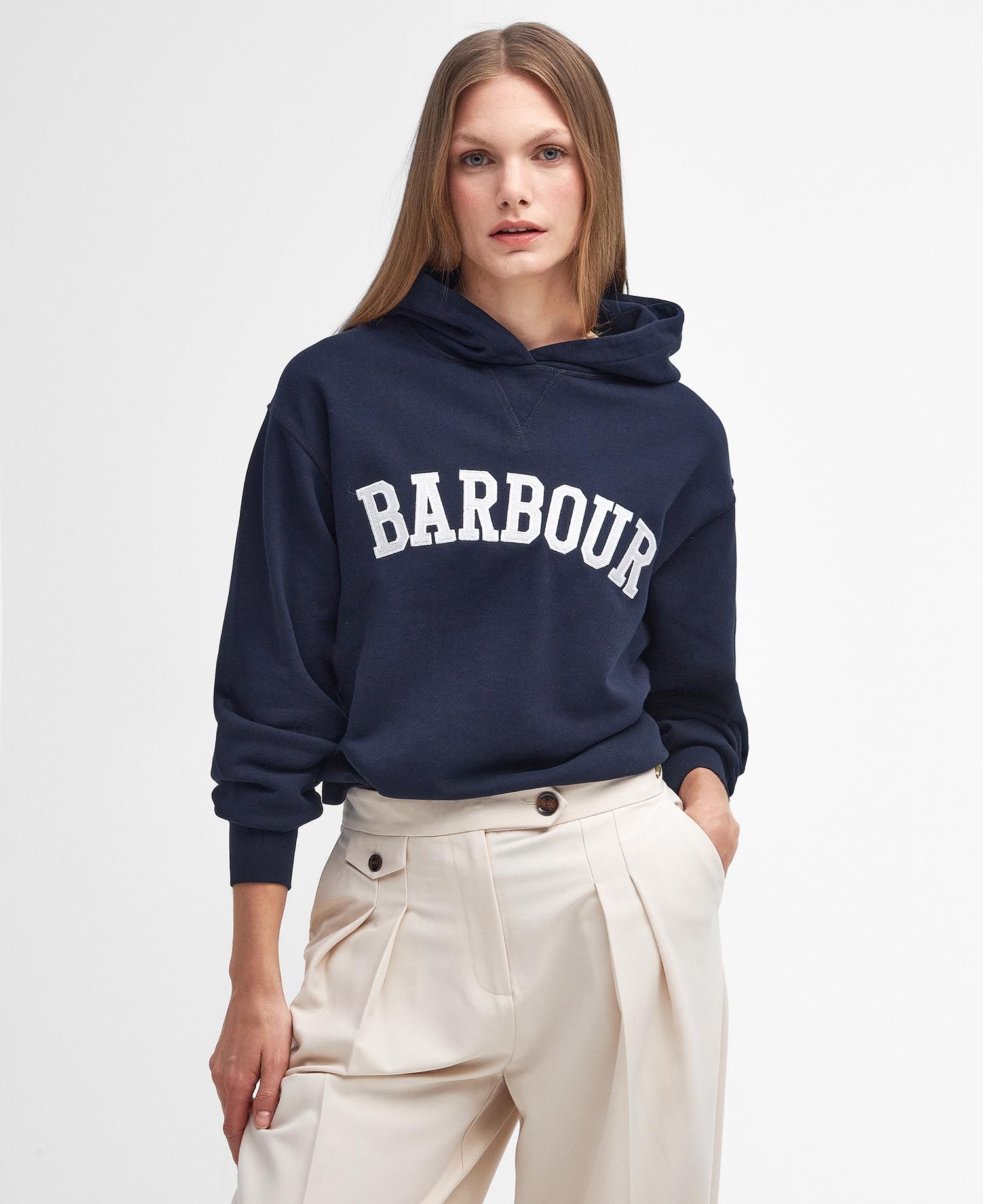 Barbour - Northumberlan Hoodie - Navy/White