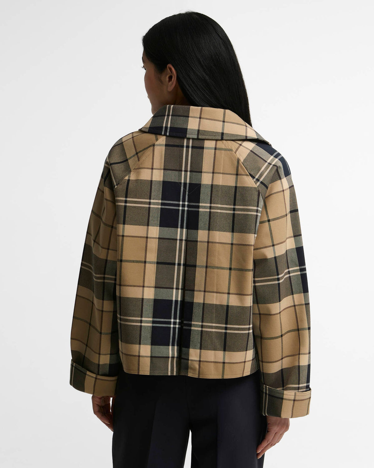 BARBOUR - DELILAH CHECKED SHOWERPROOF JACKET - BIRCHWOOD DRESS