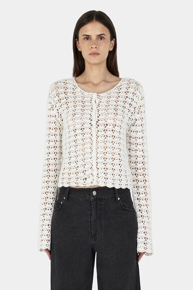 Hansen & Gretel - Cleo Crochet Cardi - Cream Crochet
