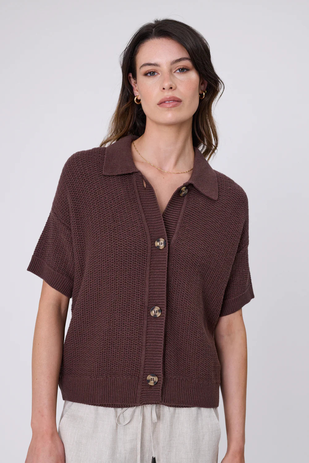 Marlow - Knit Shirt - Carob