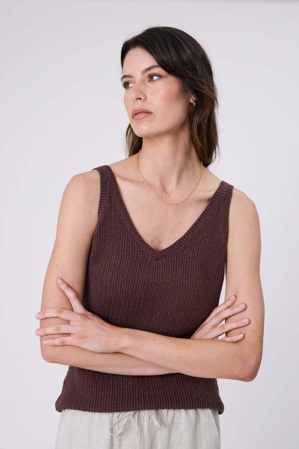 Marlow - Marina Knit Tank - Carob