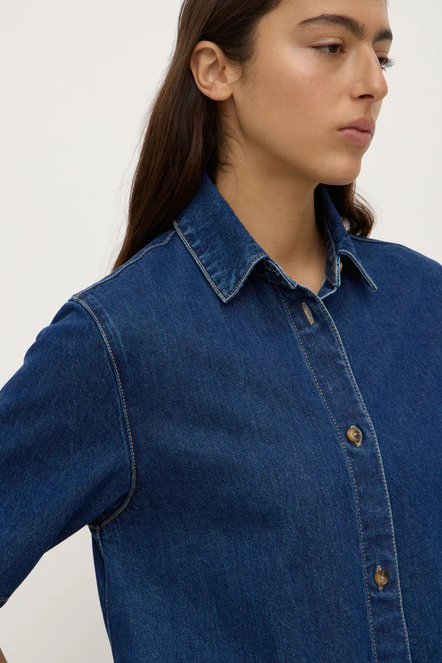 Assembly Label - Neera Denim Mini Shirt Dress - Heritage Blue