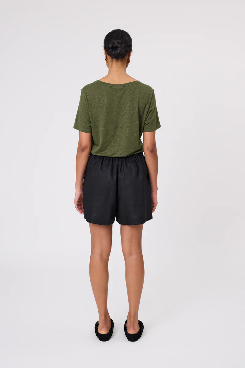 Marlow - Noto Linen Tee - Cypress