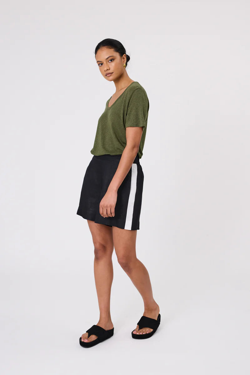 Marlow - Noto Linen Tee - Cypress