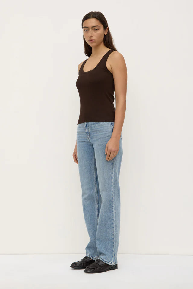 Assembly Label - Robyn Scoop Neck Rib Tank - Ganache