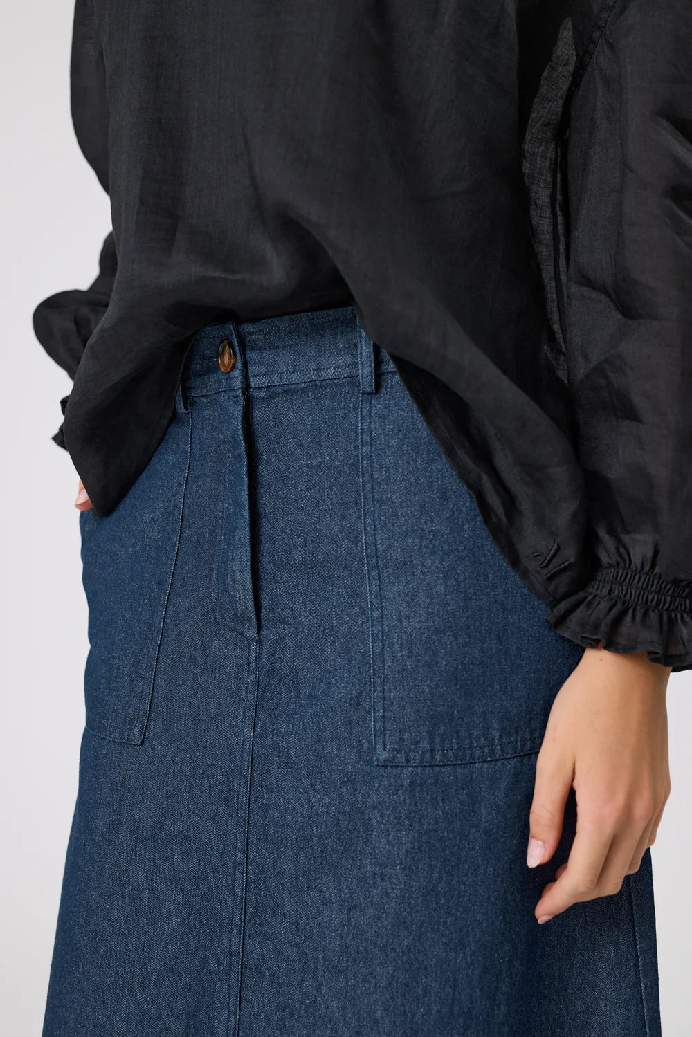 Marlow - Rotate Denim Skirt - Ink Wash