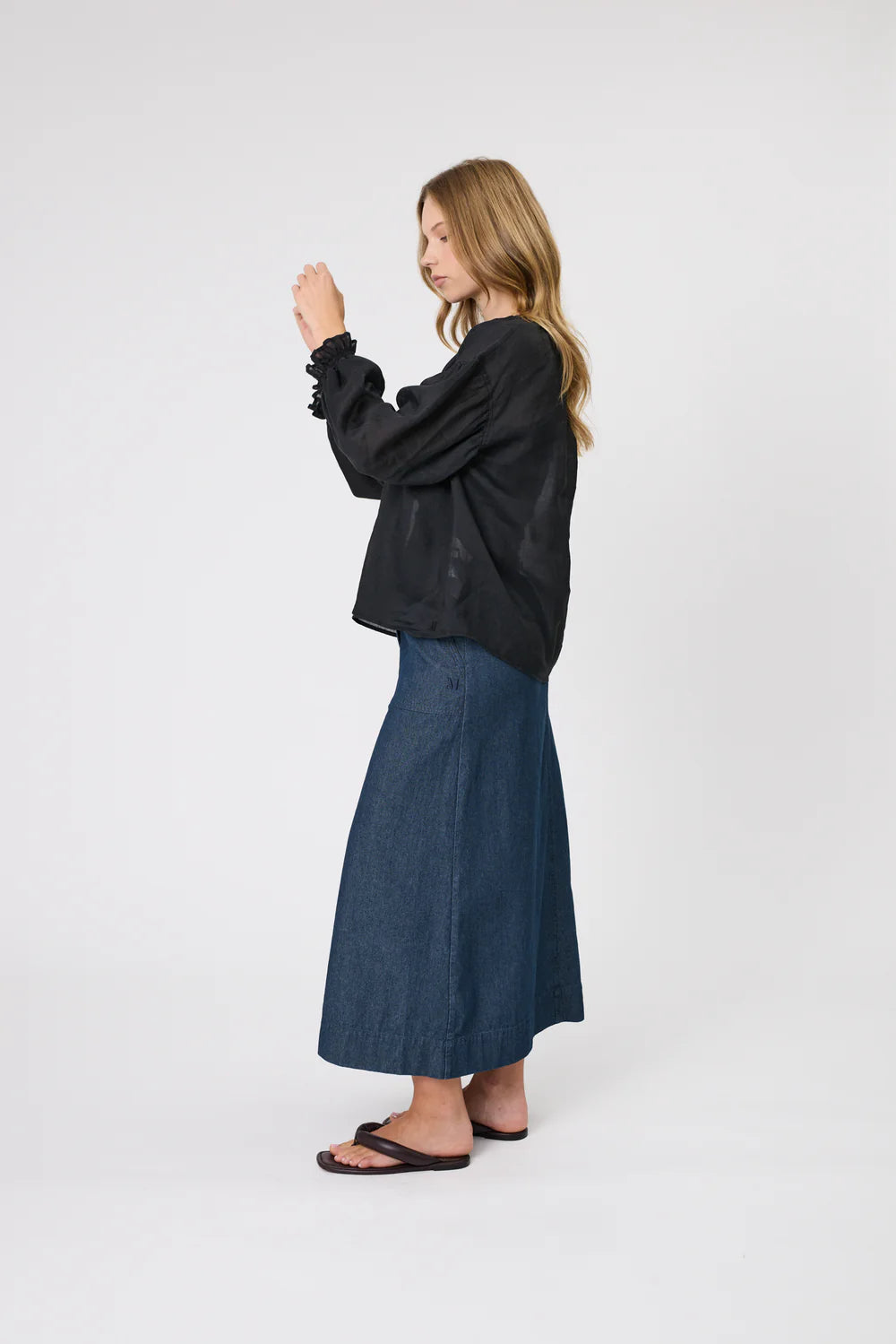 Marlow - Rotate Denim Skirt - Ink Wash
