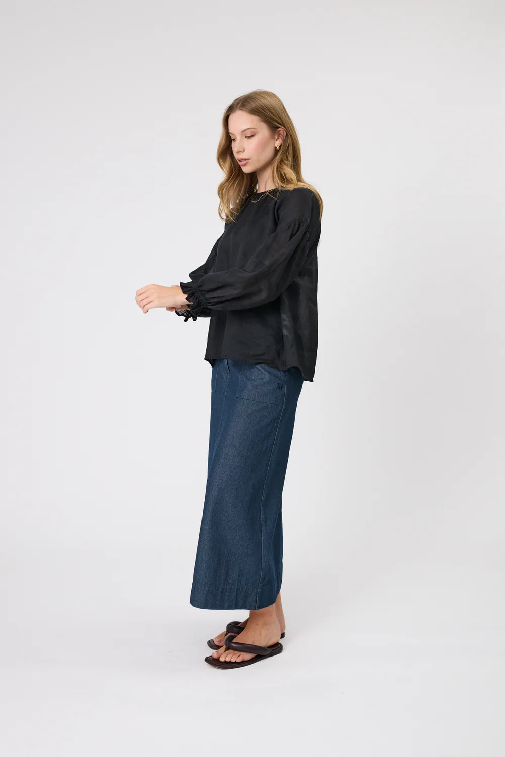 Marlow - Rotate Denim Skirt - Ink Wash