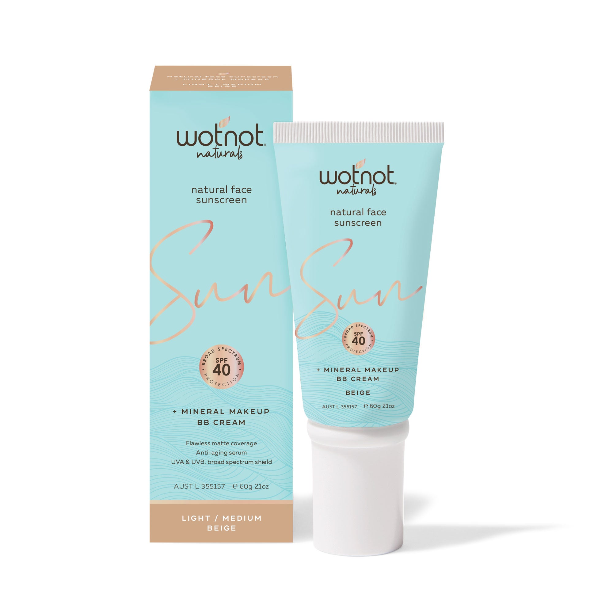 WOTNOT Natural Face Sunscreen + Serum, BB Cream & Mineral Makeup