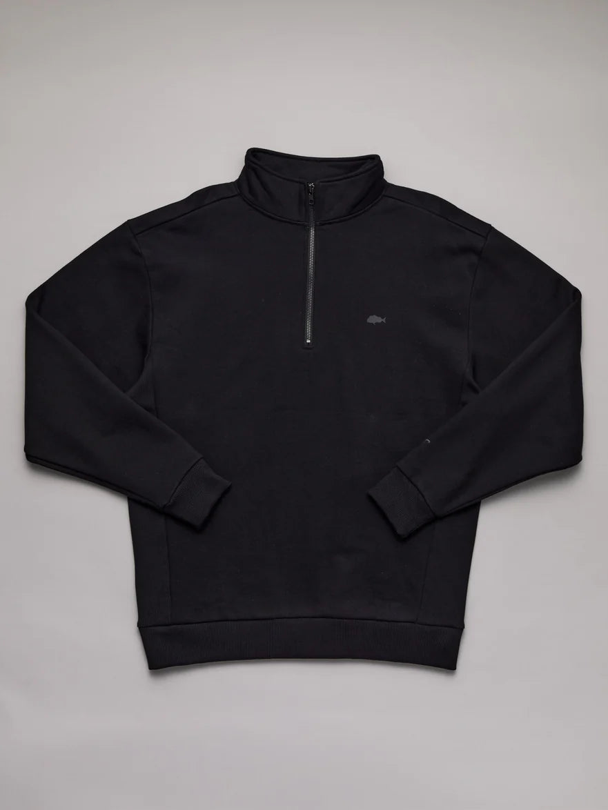 Just Another Fisherman - Stamp Coastal 1/4 Zip - Black