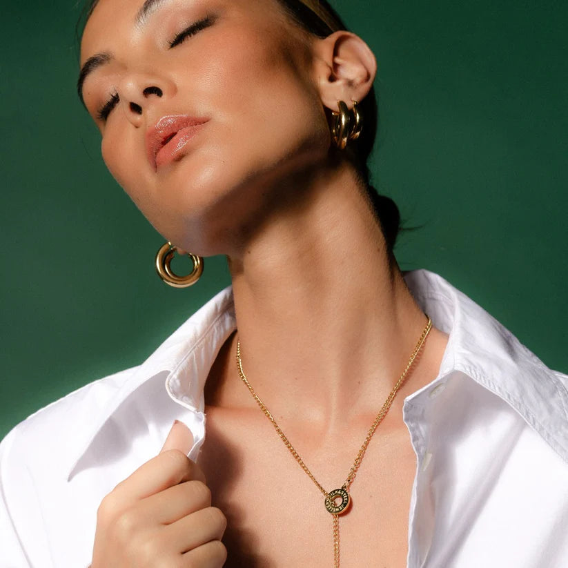 SIlk & Steel - Orbit Lariat - Gold