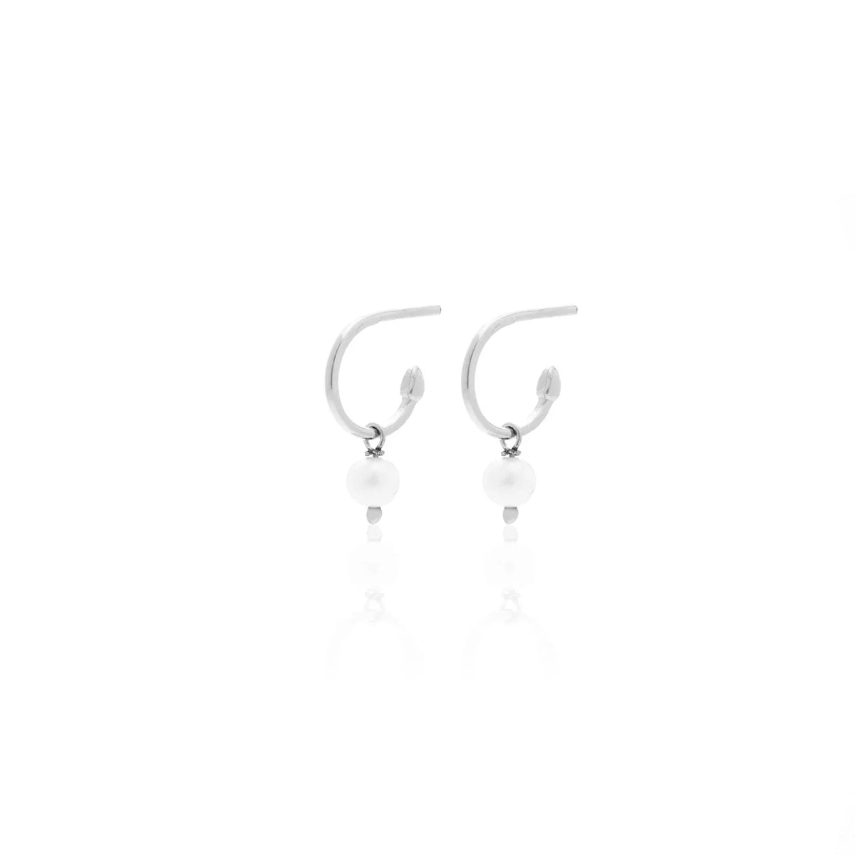 SILK & STEEL - MINI PEARL HOOPS