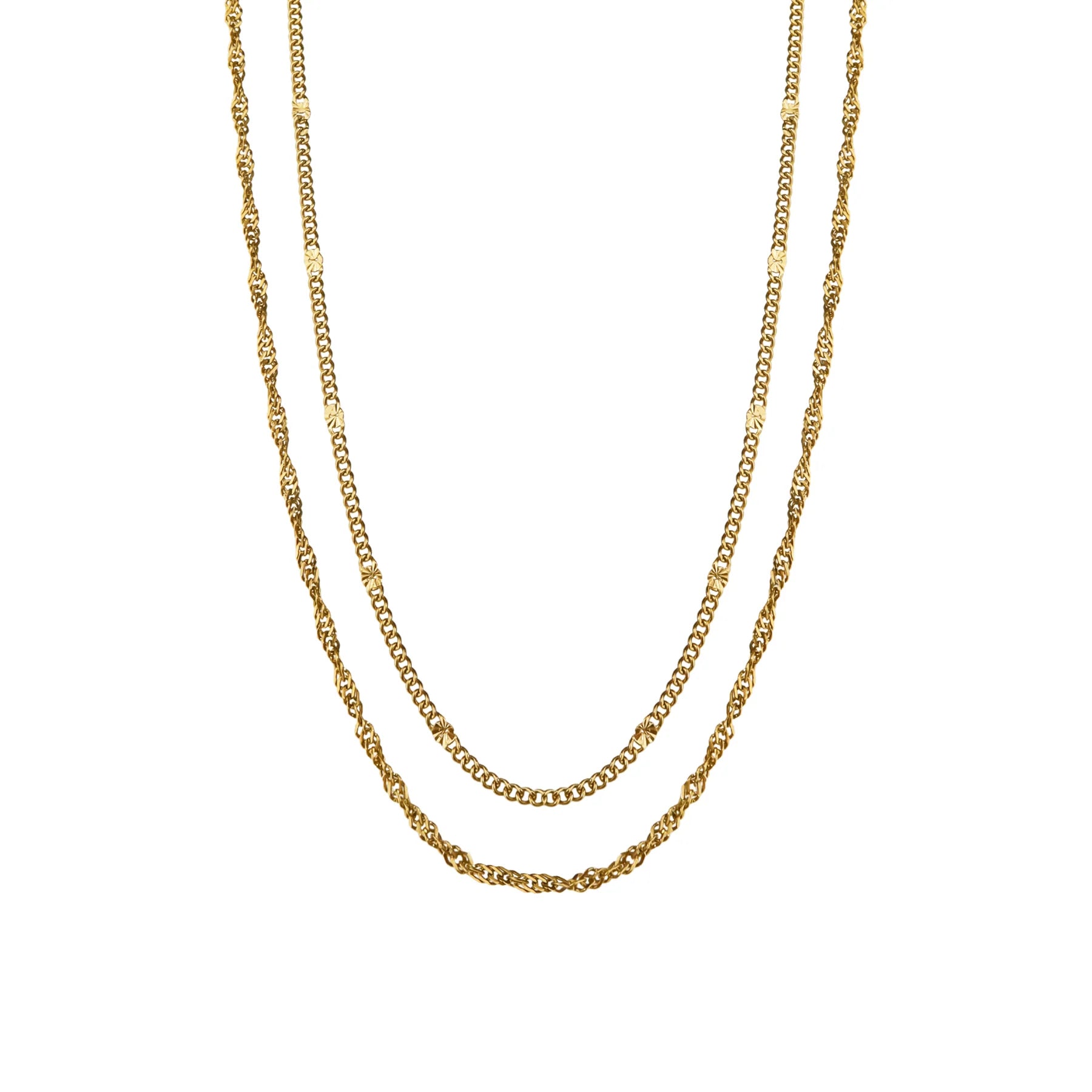 Silk & Steel - Duo Necklace - Gold