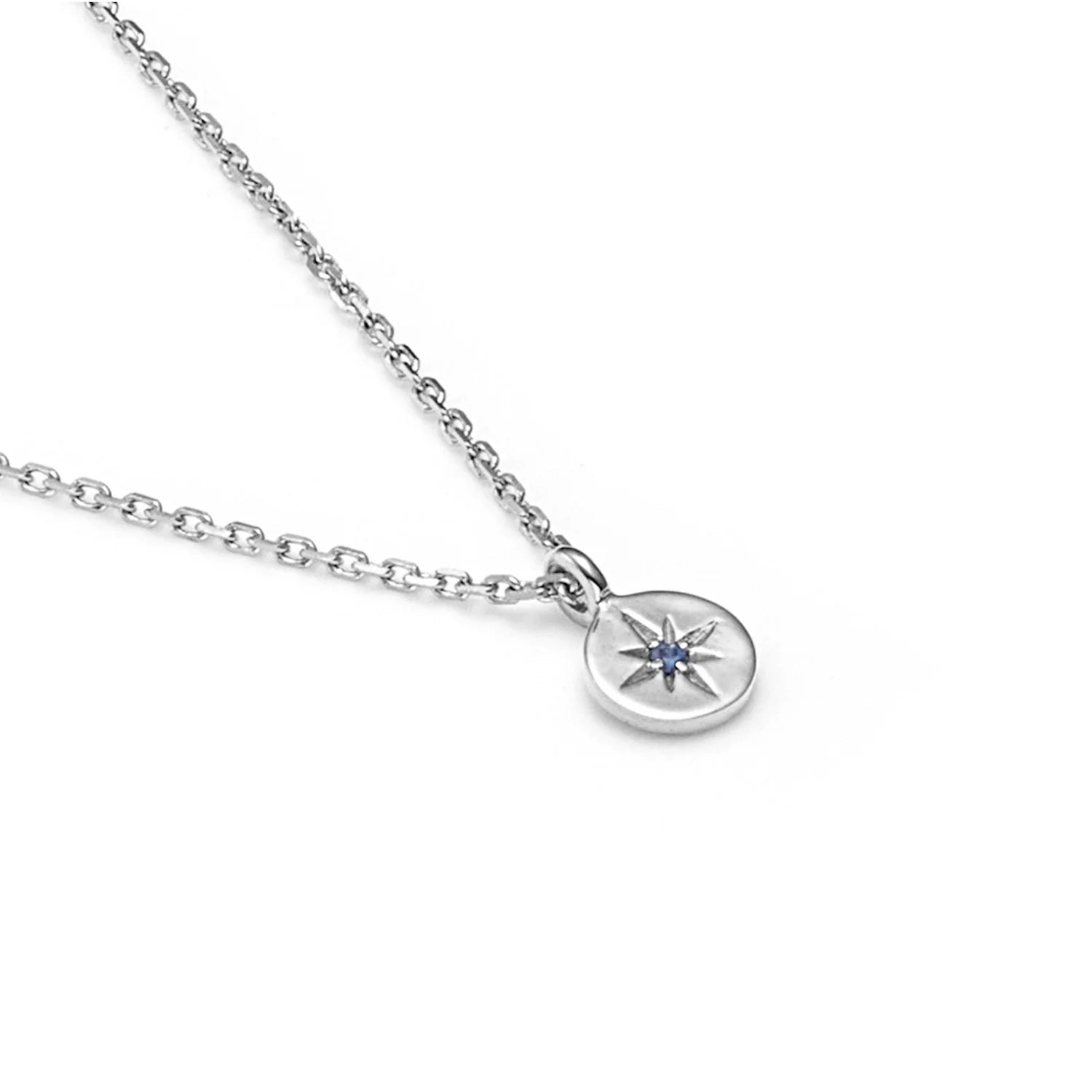 Silk & Steel - Petite North Star Necklace Blue Sapphire