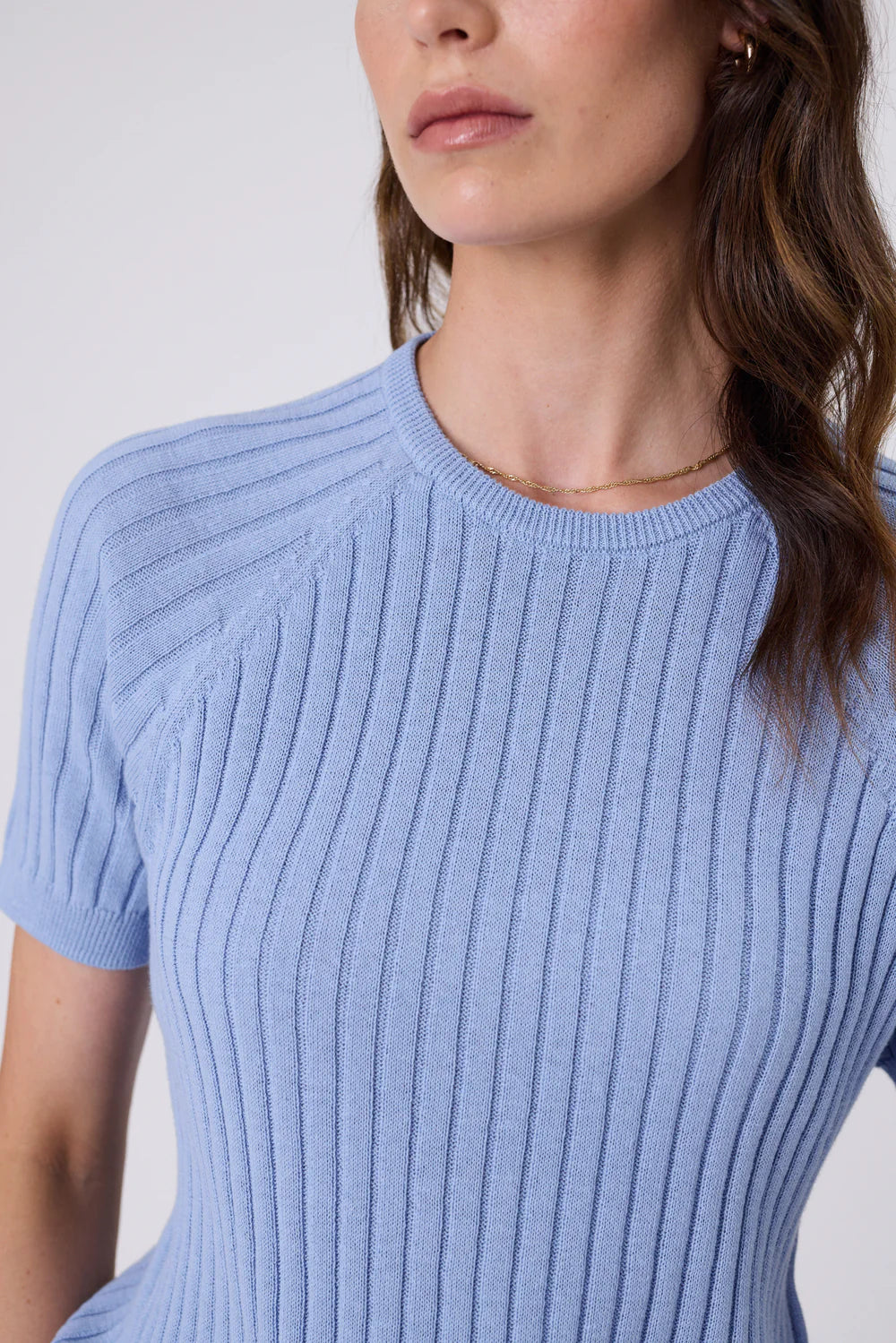 Marlow - Wisp Knit Tee - Blue Smoke