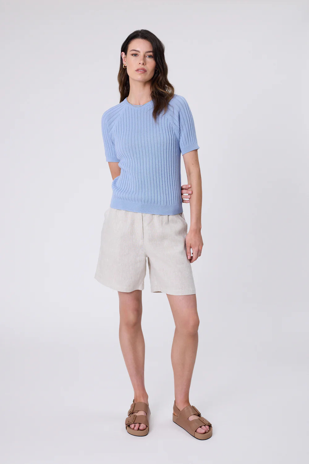 Marlow - Wisp Knit Tee - Blue Smoke